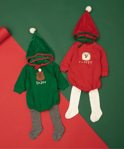 BREEZE（ブリーズ）の「ベロアベビーボンネット（ニットキャップ/ビーニー・キッズ・グリーン/レッド・48）」の12枚目の写真