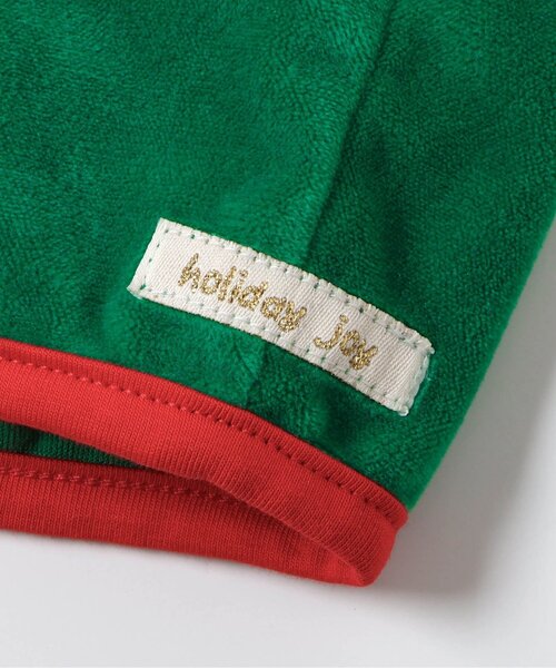 BREEZE（ブリーズ）の「ベロアベビーボンネット（ニットキャップ/ビーニー・キッズ・グリーン/レッド・48）」の3枚目の写真