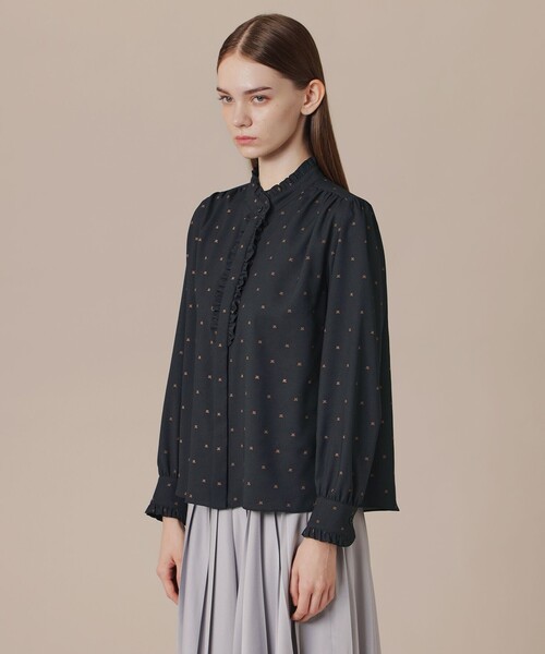 MACKINTOSH LONDON（マッキントッシュ ロンドン）の「Ｍドットプリントブラウス（シャツ/ブラウス・レディース・ベージュ/ブラック・38/40）」の6枚目の写真