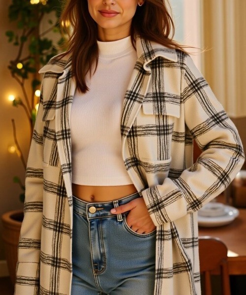cammie(キャミー)の「チェック柄ジャケット(その他アウター・レディース・ブラウン/ホワイト・M/L)」の11枚目の写真