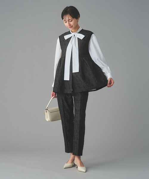 UNITED ARROWS（ユナイテッドアローズ）の「GISHA 2トーン ジャガード パンツ（スラックス・レディース・ネイビー/ダークグレー・40/38/36）」の10枚目の写真