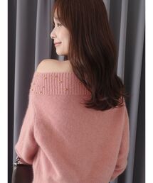 予約商品】ニット/セーター（ピンク/桃色系・オフショルダー