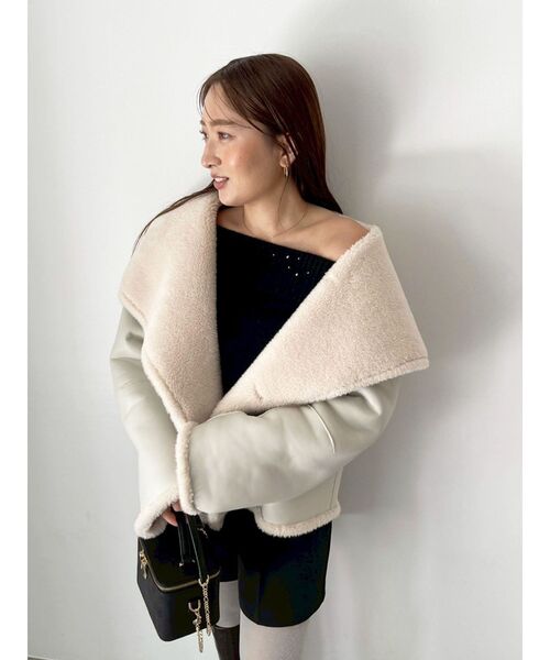 LAGUNAMOON（ラグナムーン）の「CHNラクーンブレンドビジューオフショルニットプルオーバー（ニット/セーター・レディース・ホワイト/ピンク/ブラック・FREE）」の19枚目の写真