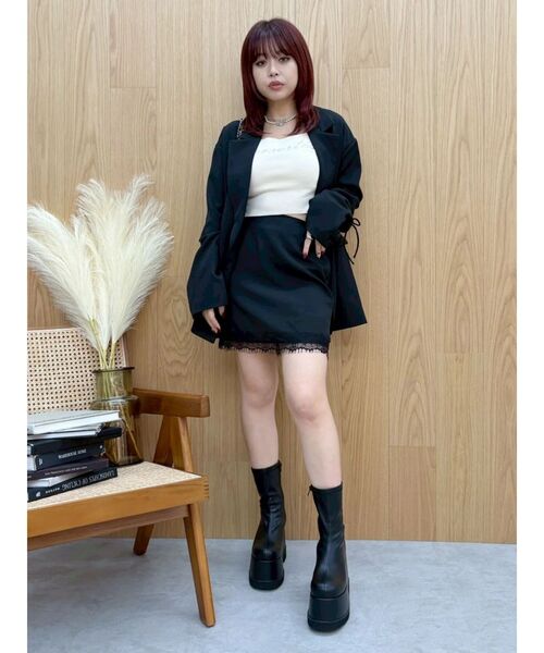 EVRIS（エヴリス）の「レースコンビミニスカート【セットアップ着用可能】（スカート・レディース・ブラック/ブラウン/その他1・SMALL/MEDIUM）」の10枚目の写真