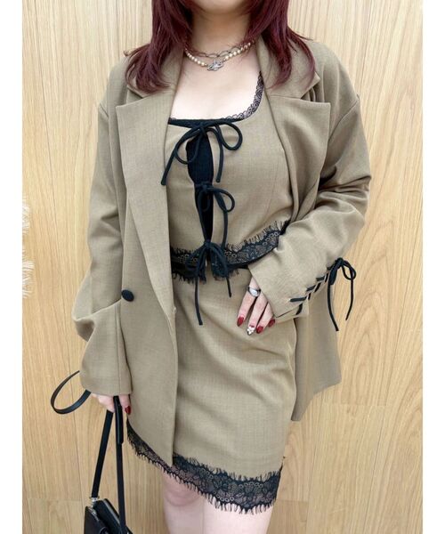 EVRIS（エヴリス）の「レースコンビミニスカート【セットアップ着用可能】（スカート・レディース・ブラック/ブラウン/その他1・SMALL/MEDIUM）」の15枚目の写真