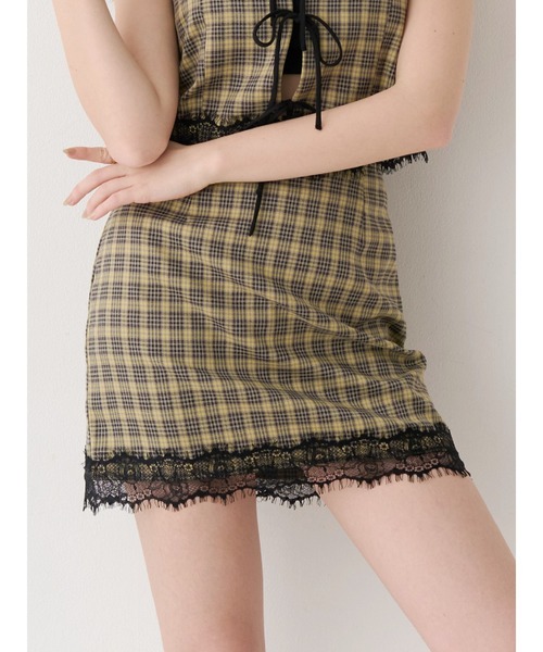 EVRIS（エヴリス）の「レースコンビミニスカート【セットアップ着用可能】（スカート・レディース・ブラック/ブラウン/その他1・SMALL/MEDIUM）」の3枚目の写真