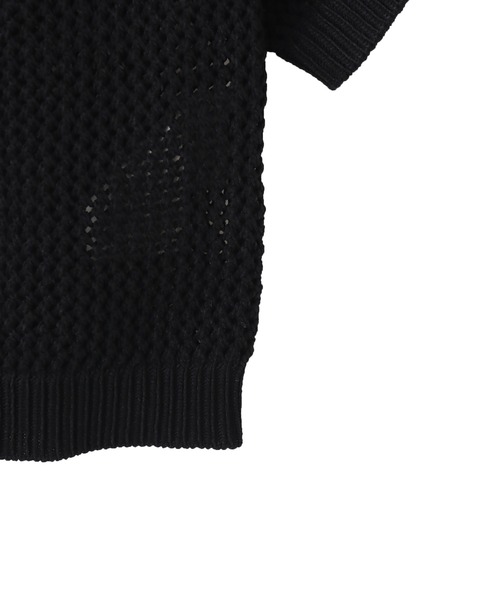 adidas（アディダス）の「adidas KNITTED CROCHET POLO / アディダス ニット クロシェ ポロ（ニット/セーター・レディース・ブラック・S/M/L）」の5枚目の写真