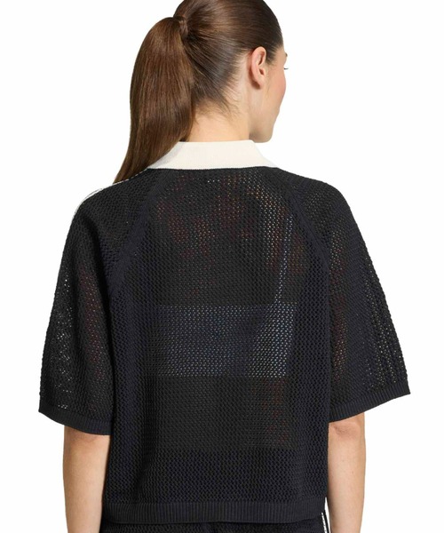adidas（アディダス）の「adidas KNITTED CROCHET POLO / アディダス ニット クロシェ ポロ（ニット/セーター・レディース・ブラック・S/M/L）」の3枚目の写真