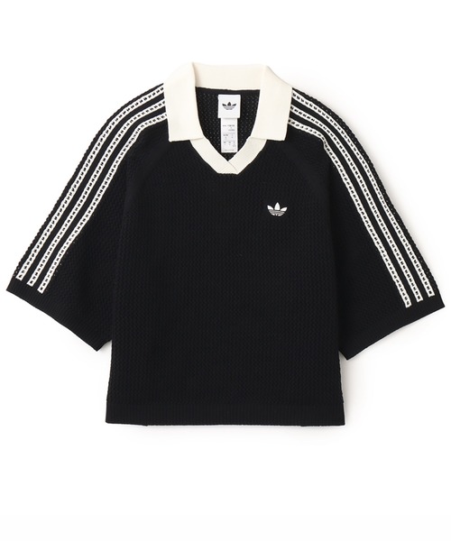 adidas（アディダス）の「adidas KNITTED CROCHET POLO / アディダス ニット クロシェ ポロ（ニット/セーター・レディース・ブラック・S/M/L）」の10枚目の写真