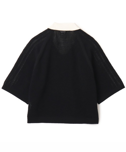 adidas（アディダス）の「adidas KNITTED CROCHET POLO / アディダス ニット クロシェ ポロ（ニット/セーター・レディース・ブラック・S/M/L）」の4枚目の写真