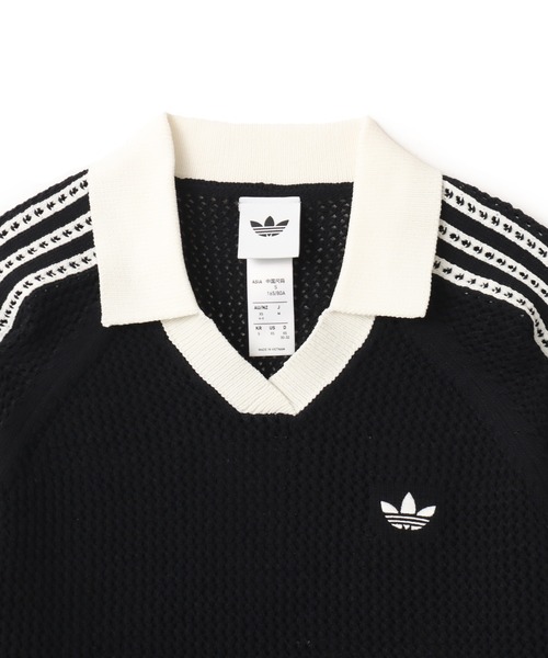 adidas（アディダス）の「adidas KNITTED CROCHET POLO / アディダス ニット クロシェ ポロ（ニット/セーター・レディース・ブラック・S/M/L）」の9枚目の写真