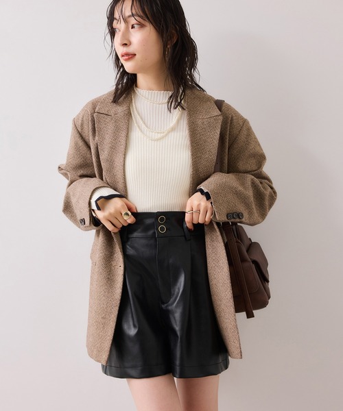 VIS（ビス）の「レザーショートパンツ（その他パンツ・レディース・ブラック/キャメル・FREE）」の6枚目の写真