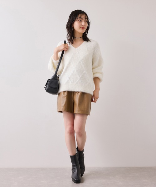 VIS（ビス）の「レザーショートパンツ（その他パンツ・レディース・ブラック/キャメル・FREE）」の12枚目の写真