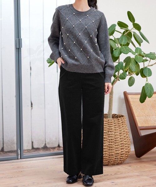 Tiaclasse（ティアクラッセ）の「コーデュロイパンツ（その他パンツ・レディース・ブラック/ライトグレー・M/L/S）」の13枚目の写真