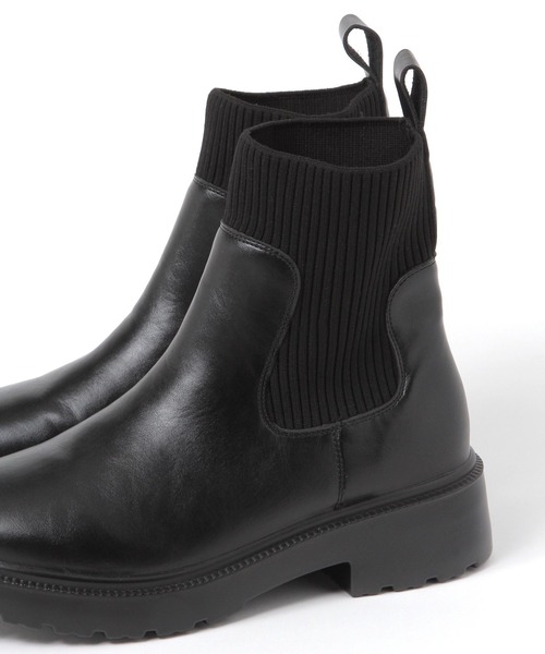 studio CLIP(スタディオクリップ)の「【消臭・抗菌防臭・軽量】厚底ニットブーツ(ブーツ・レディース・ブラック/アイボリー・LARGE/MEDIUM)」の18枚目の写真