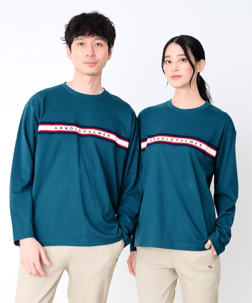 Arnold Palmer（アーノルドパーマー）の「シェア パネルリブライン ロングスリーブ Tシャツ（Tシャツ/カットソー・レディース・ブラック/ホワイト/グリーン・XS/S/M/L/LL）」の3枚目の写真