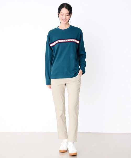Arnold Palmer（アーノルドパーマー）の「シェア パネルリブライン ロングスリーブ Tシャツ（Tシャツ/カットソー・レディース・ブラック/ホワイト/グリーン・XS/S/M/L/LL）」の21枚目の写真