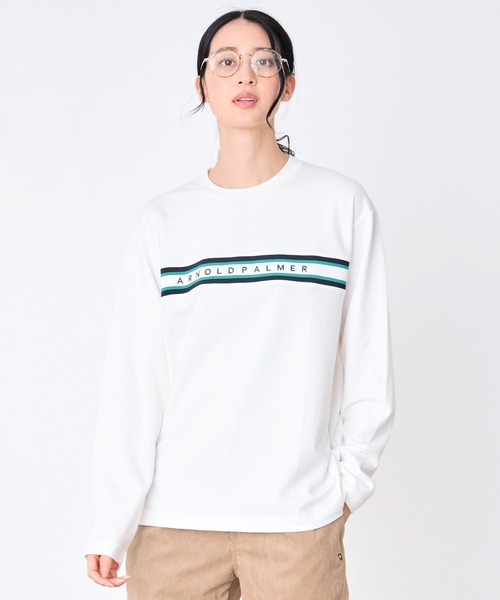 Arnold Palmer（アーノルドパーマー）の「シェア パネルリブライン ロングスリーブ Tシャツ（Tシャツ/カットソー・レディース・ブラック/ホワイト/グリーン・XS/S/M/L/LL）」の10枚目の写真