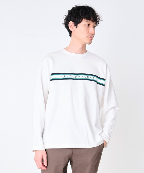 Arnold Palmer（アーノルドパーマー）の「シェア パネルリブライン ロングスリーブ Tシャツ（Tシャツ/カットソー・レディース・ブラック/ホワイト/グリーン・XS/S/M/L/LL）」の13枚目の写真