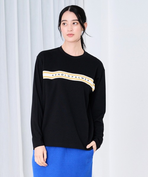 Arnold Palmer（アーノルドパーマー）の「シェア パネルリブライン ロングスリーブ Tシャツ（Tシャツ/カットソー・レディース・ブラック/ホワイト/グリーン・XS/S/M/L/LL）」の15枚目の写真