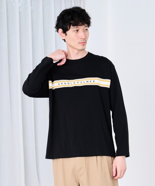 Arnold Palmer（アーノルドパーマー）の「シェア パネルリブライン ロングスリーブ Tシャツ（Tシャツ/カットソー・レディース・ブラック/ホワイト/グリーン・XS/S/M/L/LL）」の18枚目の写真