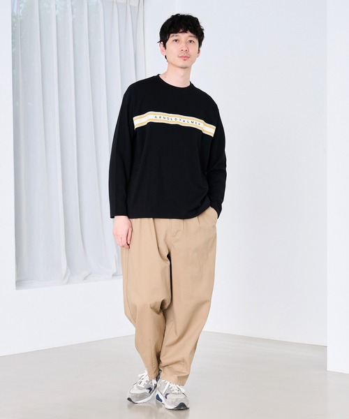 Arnold Palmer（アーノルドパーマー）の「シェア パネルリブライン ロングスリーブ Tシャツ（Tシャツ/カットソー・レディース・ブラック/ホワイト/グリーン・XS/S/M/L/LL）」の19枚目の写真