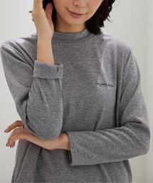 ロゴ刺しゅう裏起毛ニットソーチュニック