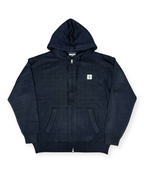 BORN SLIPPY(ボーンスリッピー)の「Soft Knit Born Slippy Hood Zip-up (Black)(パーカー・メンズ・その他・FREE)」の3枚目の写真