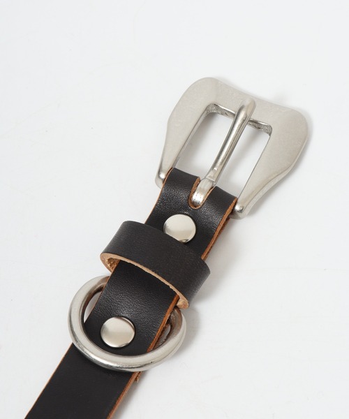 FUNALIVE（ファンアライブ）の「茶芯レザー スタッズナローベルト（ベルト・メンズ・ブラック・FREE）」の3枚目の写真
