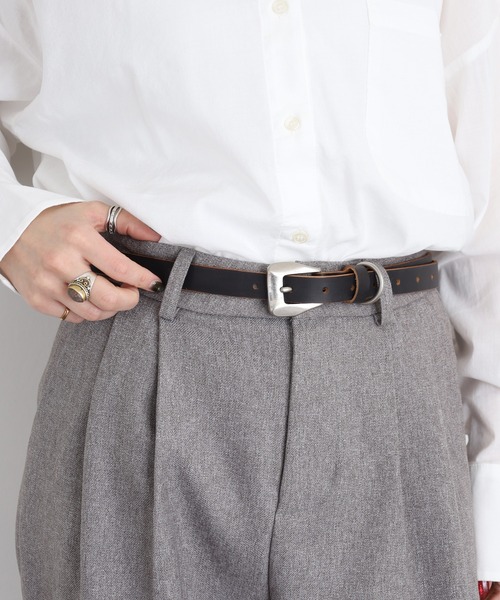 FUNALIVE（ファンアライブ）の「茶芯レザー スタッズナローベルト（ベルト・メンズ・ブラック・FREE）」の8枚目の写真