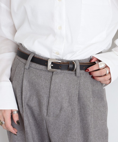 FUNALIVE（ファンアライブ）の「茶芯レザー スタッズナローベルト（ベルト・メンズ・ブラック・FREE）」の10枚目の写真