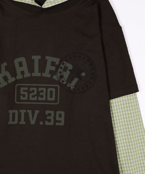 kaifai(カイファイ)の「チェックレイヤードロングスリーブ(ブラウン)K25ZB165(Tシャツ/カットソー・レディース・その他・MEDIUM/LARGE)」の3枚目の写真