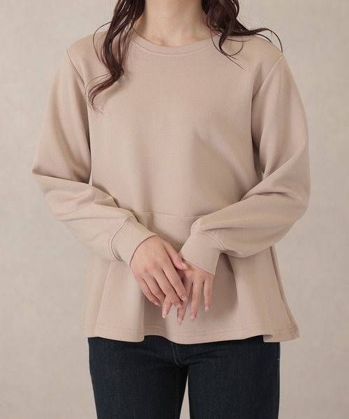 DAYRA(デイラ)の「ソリッドカラー ペプラム 長袖 フレア プルオーバー(Tシャツ/カットソー・レディース・グレー/ブラック/ベージュ/グリーン・S/FREE)」の16枚目の写真