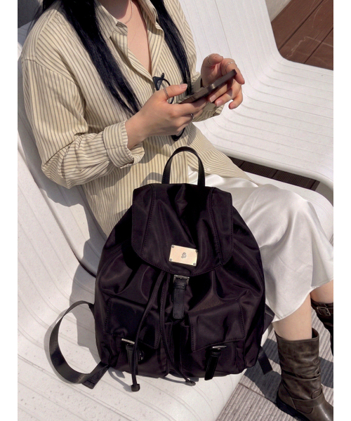 Salad bowls（サラダボール）の「SYMBOL NYLON BACKPACK [BLACK]（バックパック/リュック・レディース・ブラック・FREE）」の7枚目の写真