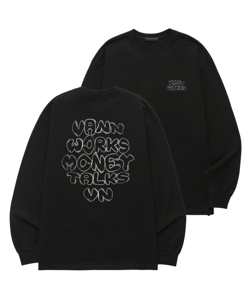 VANNWORKS(バンワークス)の「MONEY TALKS ロングスリーブ (VLS0122) ブラック(Tシャツ/カットソー・レディース・その他・SMALL/MEDIUM/LARGE/X-LARGE/XX-LARGE)」の4枚目の写真