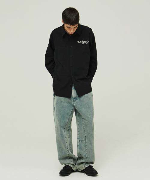 MAGOODGAN(メックウッドガン)の「レイバー2117チェーン刺繍オーバーサイズブラックコットンシャツ(シャツ/ブラウス・レディース・その他・SMALL/MEDIUM/LARGE)」の5枚目の写真