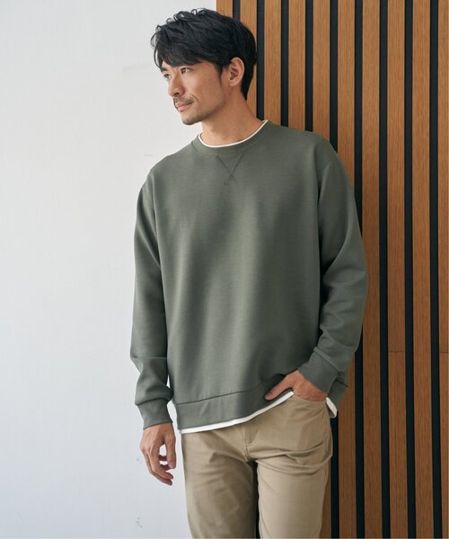 ikka(イッカ)の「GOKU楽リップルダンボールクルーネック(スウェット・メンズ・ベージュ/ネイビー/カーキ/サックスブルー・M/L/XL/S)」の21枚目の写真