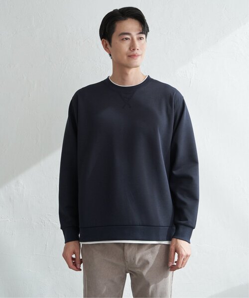 ikka(イッカ)の「GOKU楽リップルダンボールクルーネック(スウェット・メンズ・ベージュ/ネイビー/カーキ/サックスブルー・M/L/XL/S)」の11枚目の写真