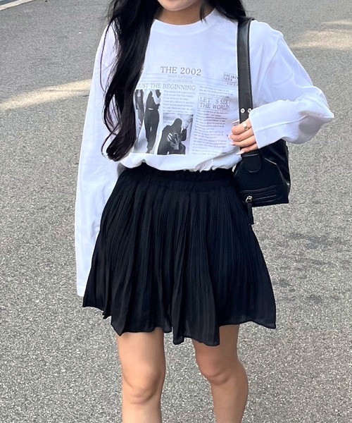 etta(エタ)の「レタリングプリントロンT/長袖Tシャツ(Tシャツ/カットソー・レディース・ホワイト・MEDIUM/SMALL/LARGE/X-SMALL)」の2枚目の写真