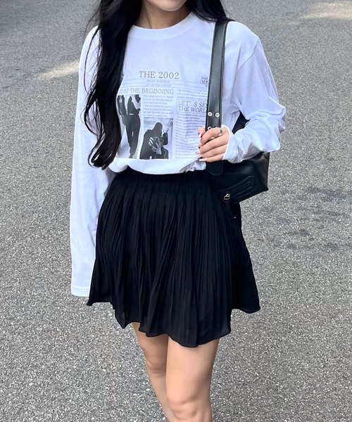 etta(エタ)の「レタリングプリントロンT/長袖Tシャツ(Tシャツ/カットソー・レディース・ホワイト・MEDIUM/SMALL/LARGE/X-SMALL)」の3枚目の写真
