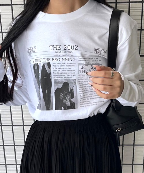 etta(エタ)の「レタリングプリントロンT/長袖Tシャツ(Tシャツ/カットソー・レディース・ホワイト・MEDIUM/SMALL/LARGE/X-SMALL)」の5枚目の写真