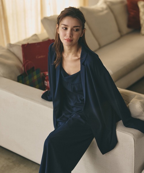 KINO THE KEI(キノザケイ)の「DAILY&LOUNGEWEAR パイピング シャツ ジャケット KINO THE KEI(その他アウター・レディース・ネイビー/ブラウン/アイボリー・フリー)」の10枚目の写真