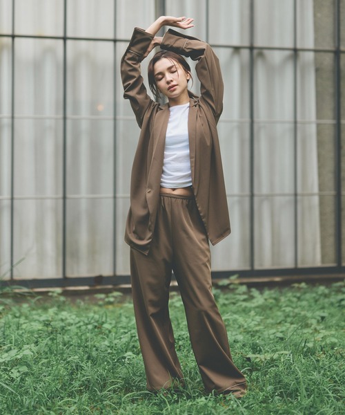 KINO THE KEI(キノザケイ)の「DAILY&LOUNGEWEAR パイピング シャツ ジャケット KINO THE KEI(その他アウター・レディース・ネイビー/ブラウン/アイボリー・フリー)」の15枚目の写真