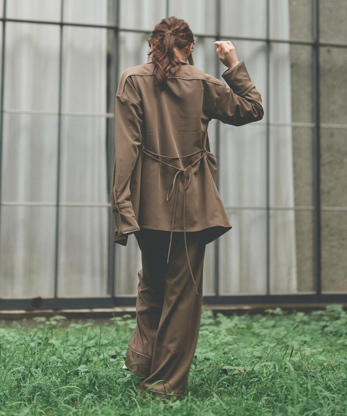 KINO THE KEI(キノザケイ)の「DAILY&LOUNGEWEAR パイピング シャツ ジャケット KINO THE KEI(その他アウター・レディース・ネイビー/ブラウン/アイボリー・フリー)」の17枚目の写真