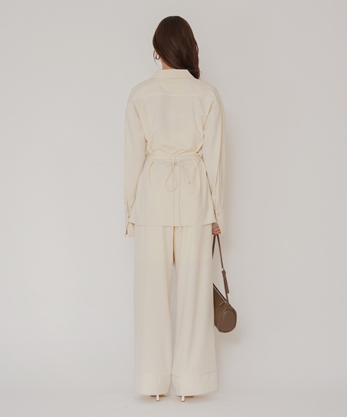 KINO THE KEI(キノザケイ)の「DAILY&LOUNGEWEAR パイピング シャツ ジャケット KINO THE KEI(その他アウター・レディース・ネイビー/ブラウン/アイボリー・フリー)」の20枚目の写真