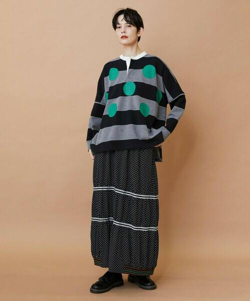 FRAPBOIS(フラボア)の「クルーボーダー カットソー(Tシャツ/カットソー・レディース・ブラック/ブルー・1/2)」の11枚目の写真