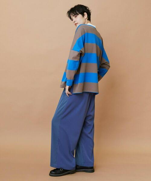 FRAPBOIS(フラボア)の「クルーボーダー カットソー(Tシャツ/カットソー・レディース・ブラック/ブルー・1/2)」の16枚目の写真