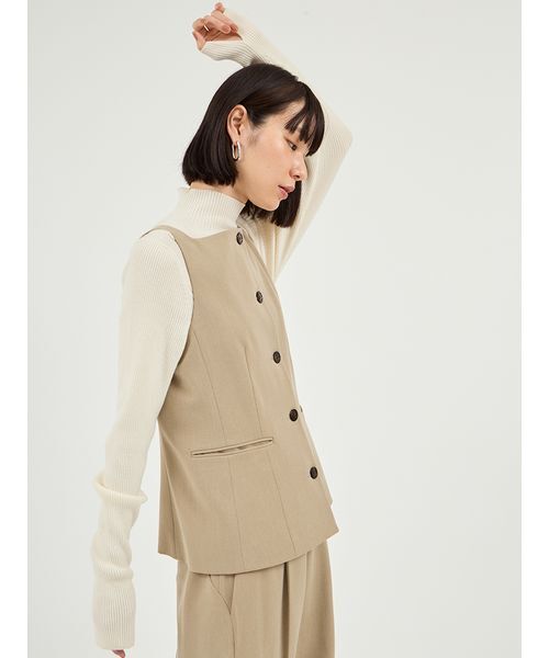 emmi(エミ)の「【セットアップ対応】ジレトップス(Tシャツ/カットソー・レディース・イエロー/オリーブ/グレー・0/1)」の6枚目の写真