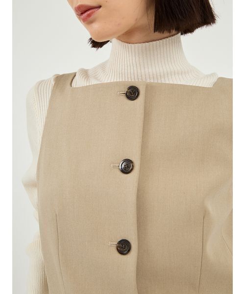 emmi(エミ)の「【セットアップ対応】ジレトップス(Tシャツ/カットソー・レディース・イエロー/オリーブ/グレー・0/1)」の7枚目の写真