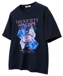スチールライフフラワーハーフTシャツ[NAVY]
